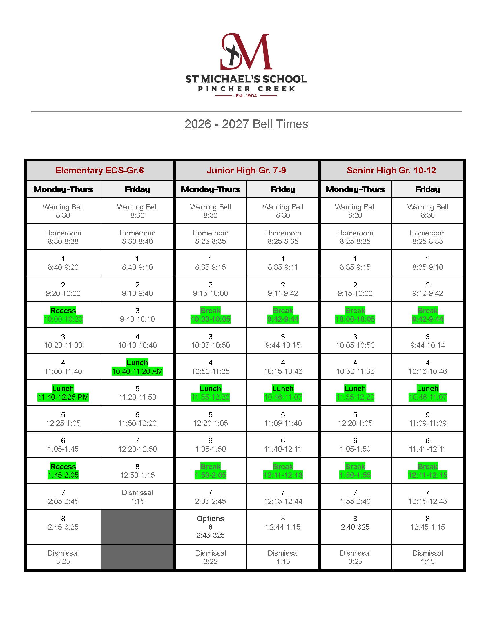 SMPC 2026 27 Bell Times (1)