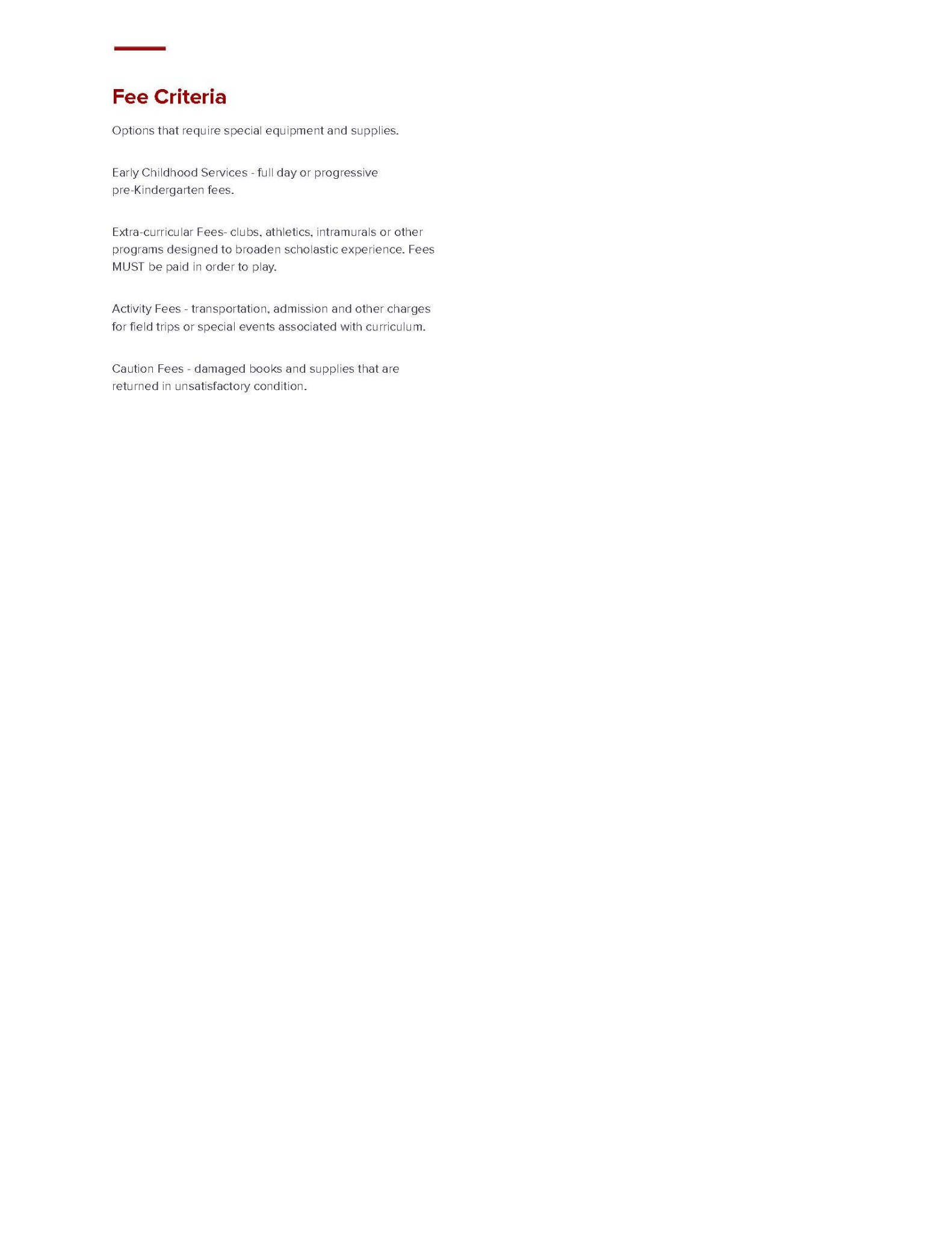 School Fee schedule 2025 26 Page 2