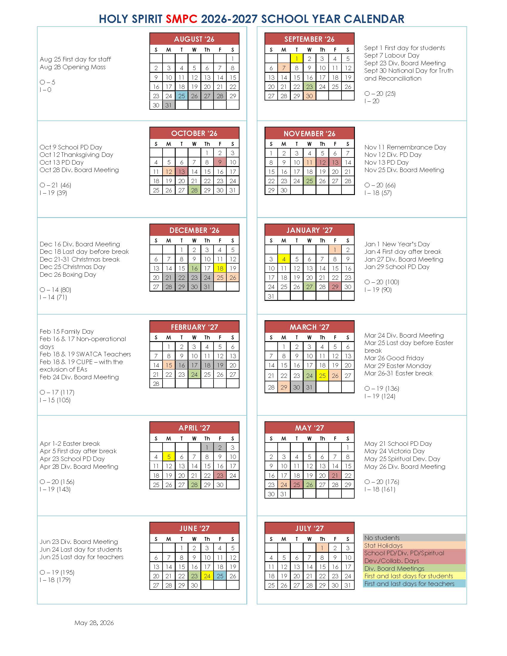 SMPC Calendar 26 27